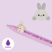 Stylo à Encre Gel avec Animal Décoratif Bunny « Don't Worry Be Hoppy » - Lovely Friends