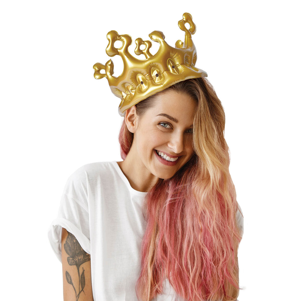 Couronne Gonflable Gold - Queen - Party Queen