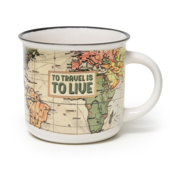 Tasse en Porcelaine New Bone China avec Illustration sur le thème Voyage. Capacité 350 ml. Idée Cade