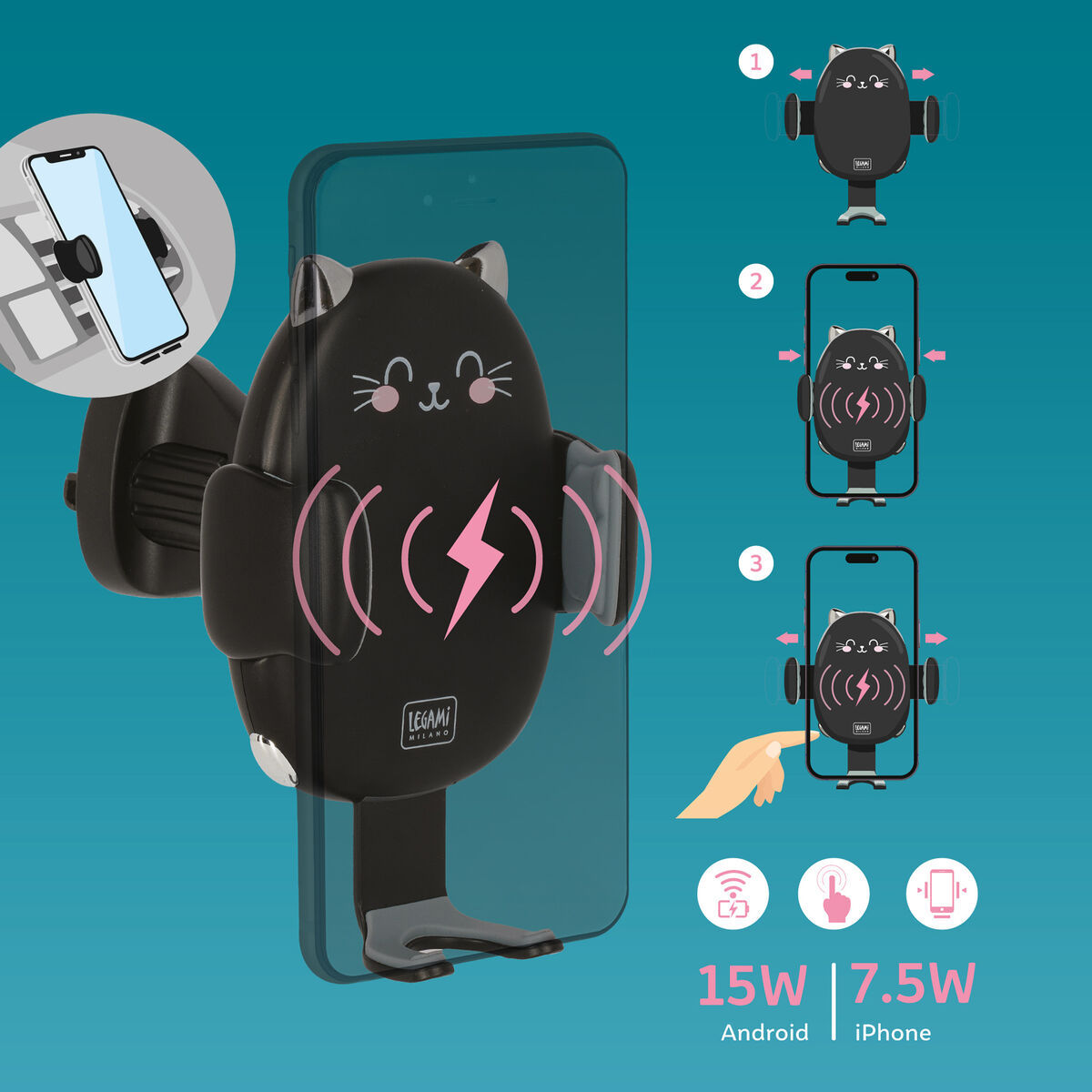 Support et Chargeur Sans Fil Voiture