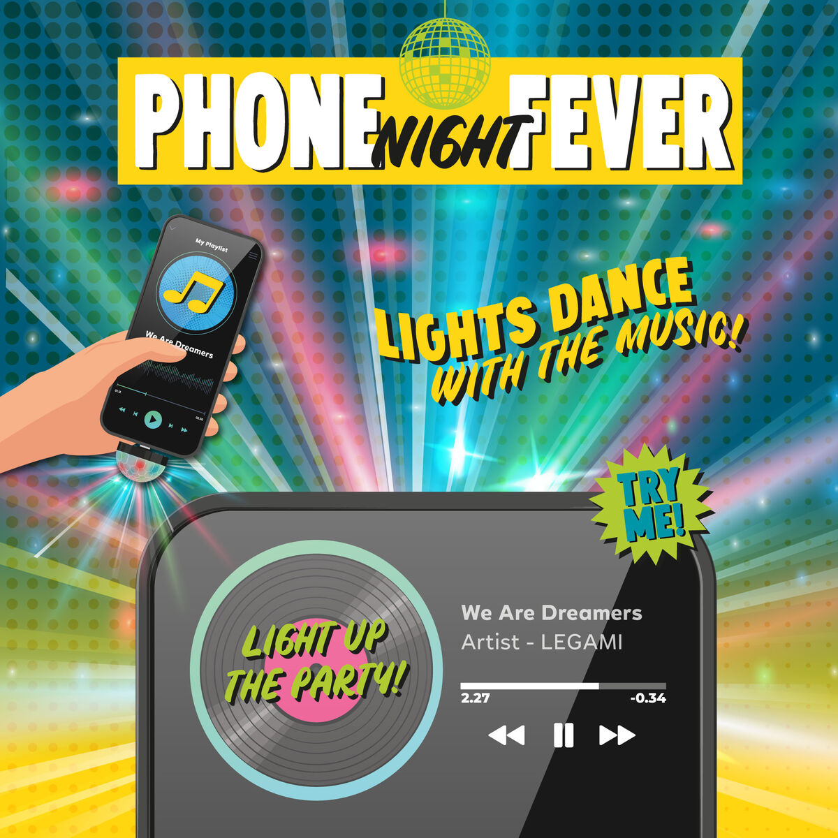 Mini Lumière de Discothèque - Phone Night Fever