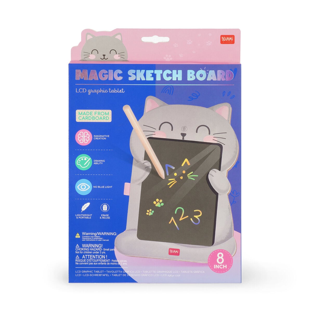 Ardoise Portable LCD en Carton - Kitty - Magic Sketch Board