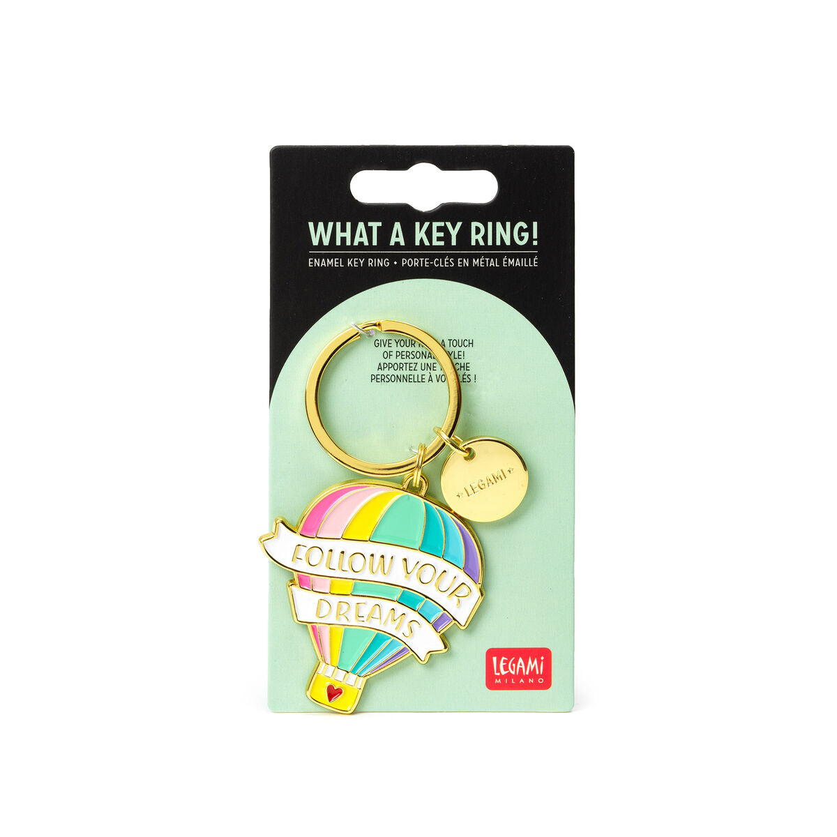 Porte-Clés en Métal Émaillé - Hot Air Balloon - What A Key Ring!
