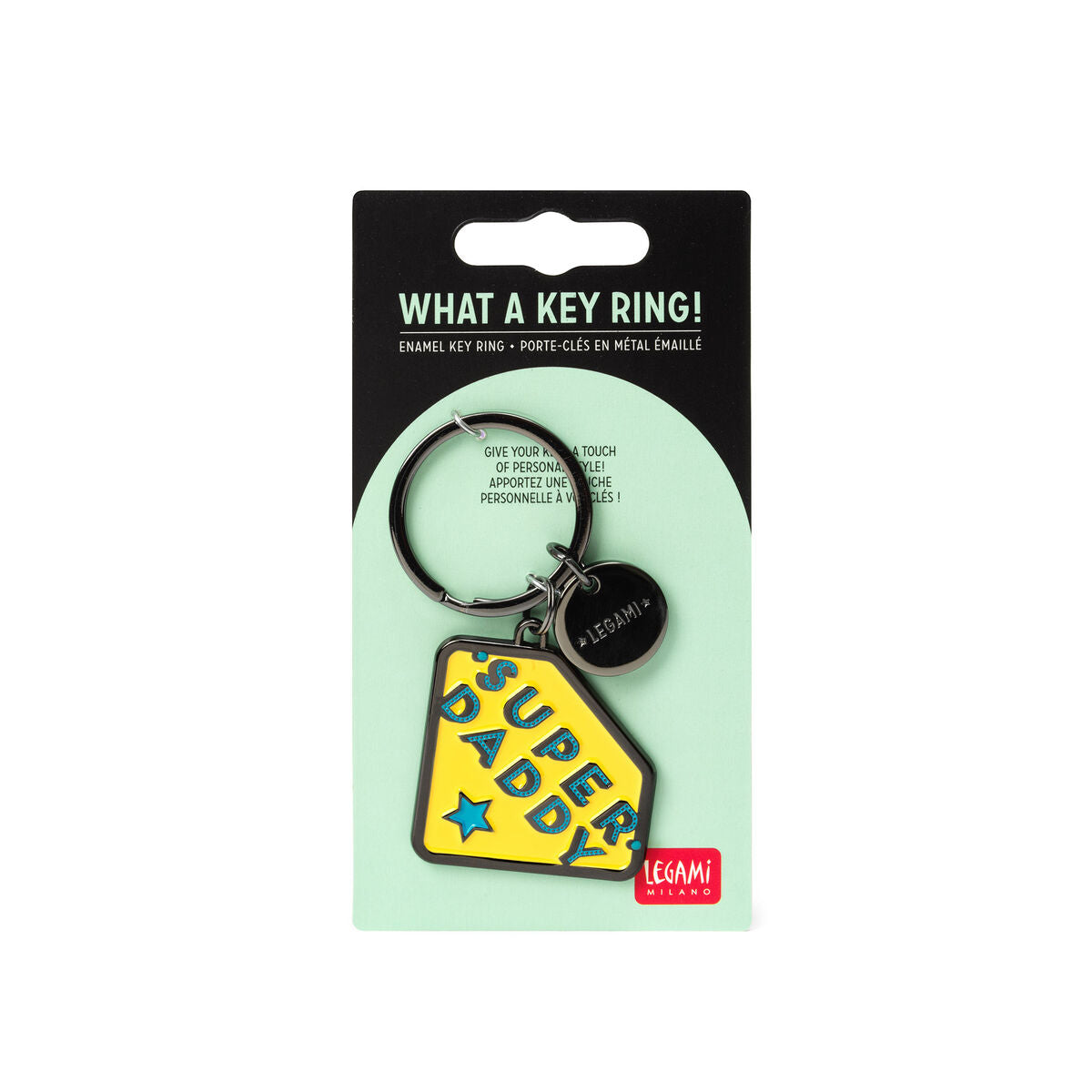 Porte-Clés en Métal Émaillé - Super Daddy - What A Key Ring!