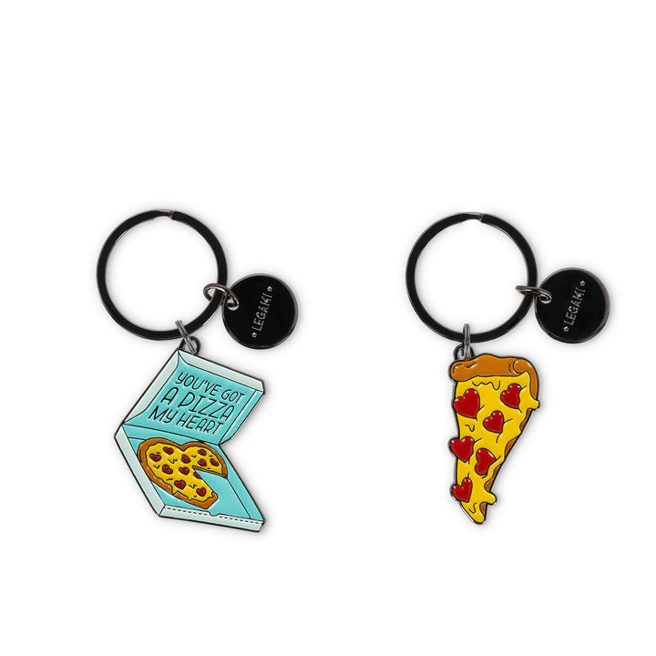 Porte-Clés en Métal Émaillé - Pizza - Quelle bague à clés!