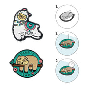 Set de 2 Adhésifs en Métal Llama + Sloth - Cutie