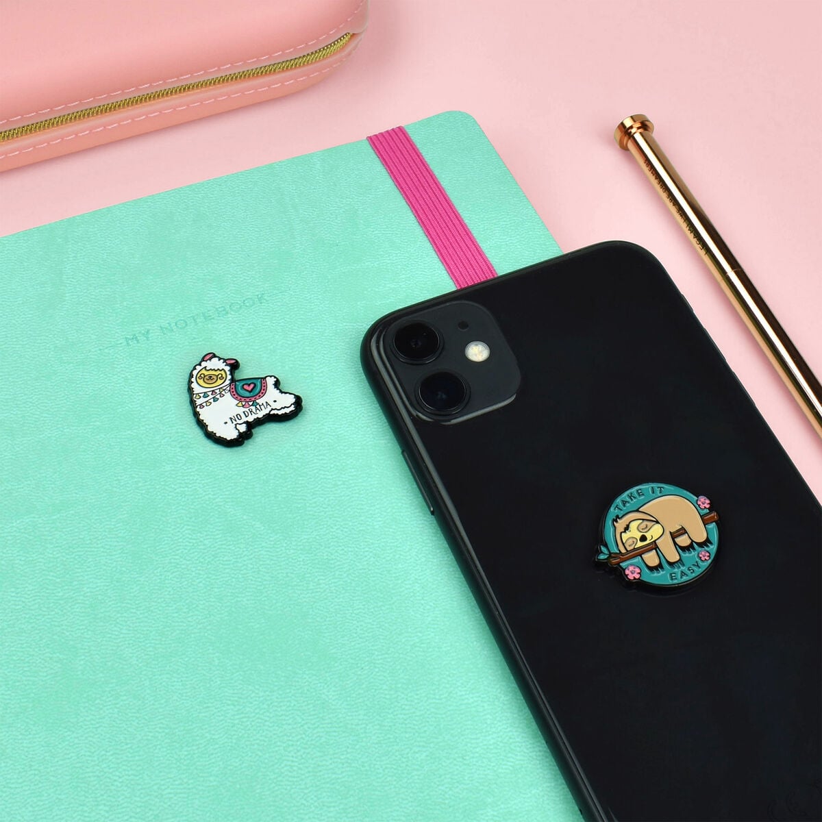 Set de 2 Adhésifs en Métal Llama + Sloth - Cutie