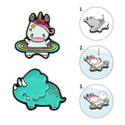 Ensemble de 2 Adhésifs en Licorne + Rhino - Cutie