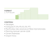 Agenda 12 Mois Bi-journalier Format Mini 2027 - Black Suit