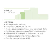 Agenda 12 Mois Semainier Medium avec Carnet 2027 - Deep Teal