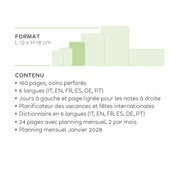 Agenda 12 Mois Semainier Medium avec Carnet 2027 - Black Suit