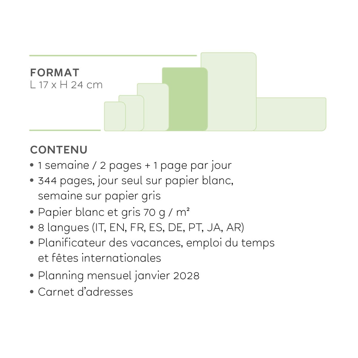 Agenda 12 Mois Semainier & Journalier Large 2027 - Raspberry Jam