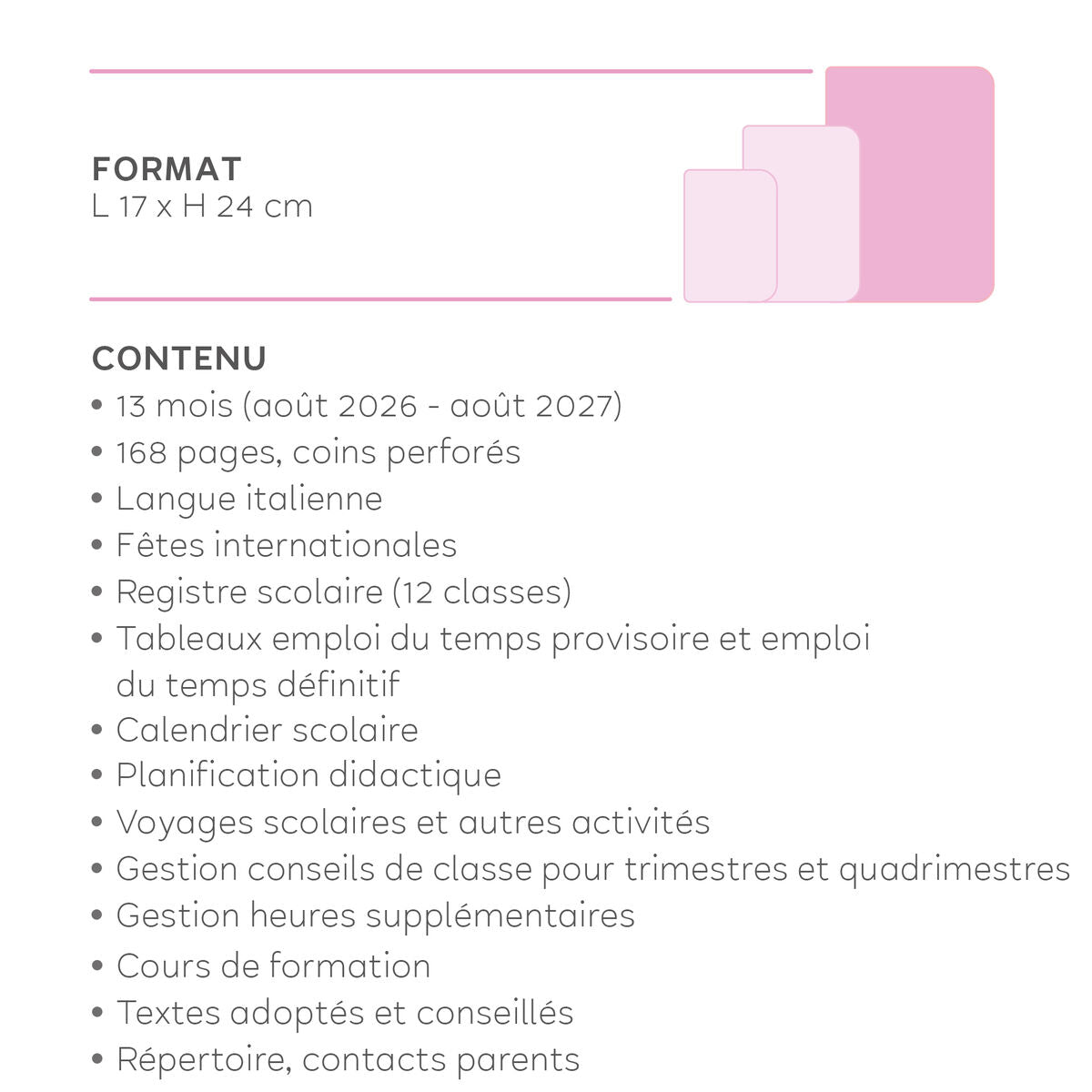 Agenda de l'Enseignant 2026/2027 Semainier 13 Mois - Sunrise Lover