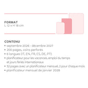 Agenda 2026/2027 Semainier 16 Mois - Raspberry Jam - Medium