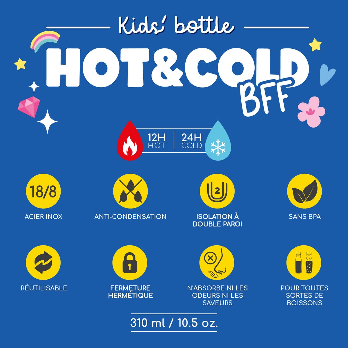 Gourde Thermique pour Enfant - Unicorn - Hot&Cold BFF