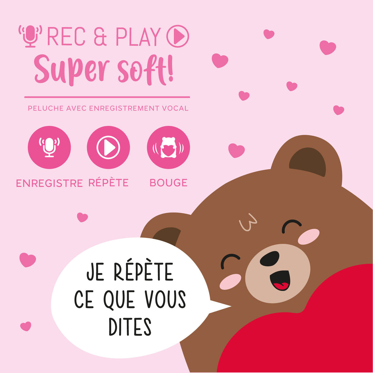 Peluche avec Enregistrement Vocal - Super Soft Rec&Play