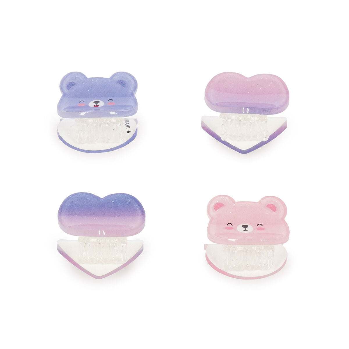 Set de 4 Mini Barrettes à Cheveux Teddy - Clip me up!