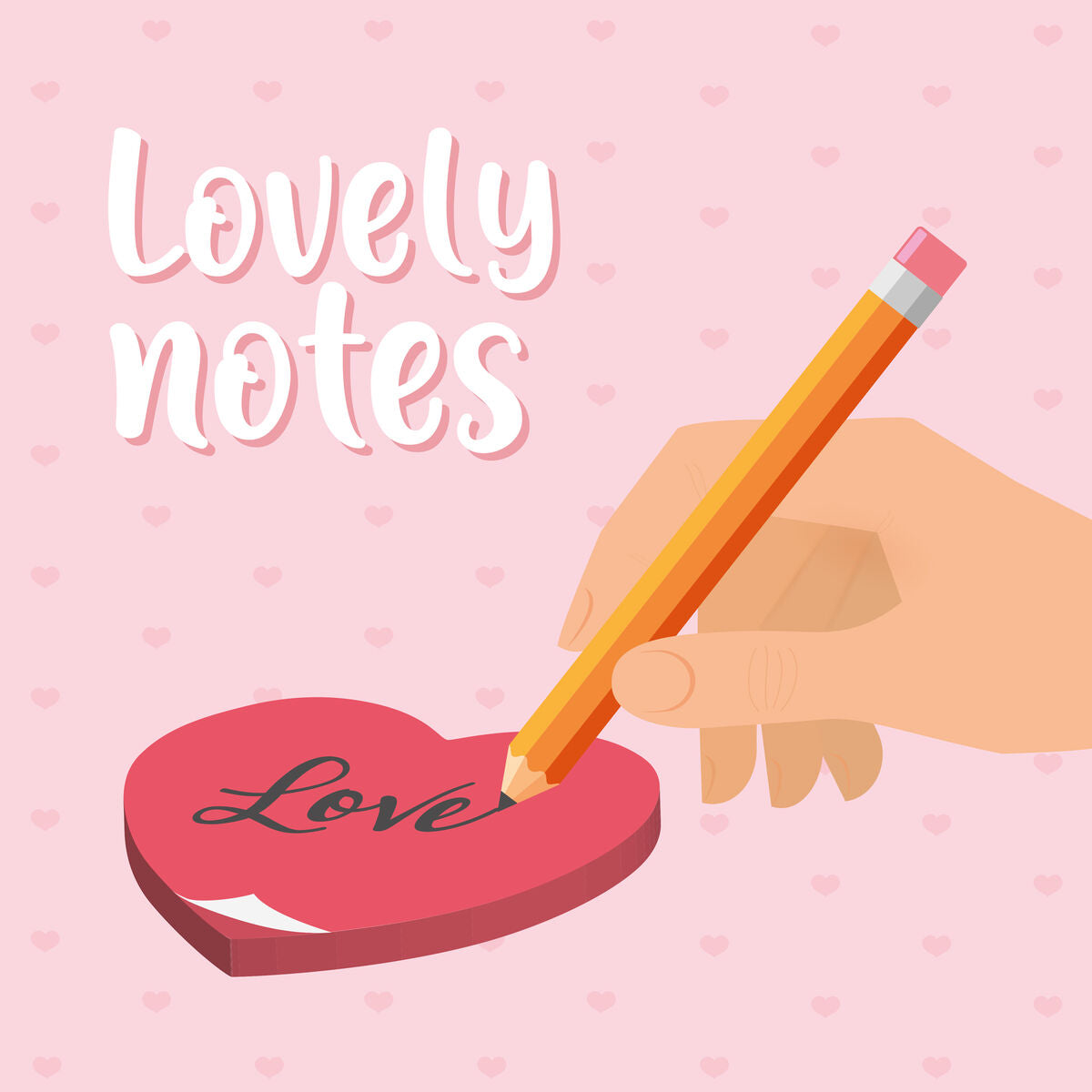Bloc-Notes Adhésif Heart - Lovely Notes