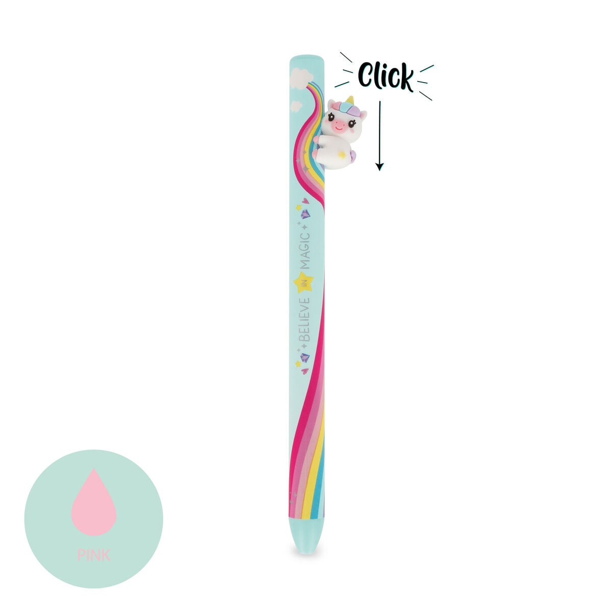Stylo à Bille Rétractable Unicorn « Believe In Magic » - Free Hugs