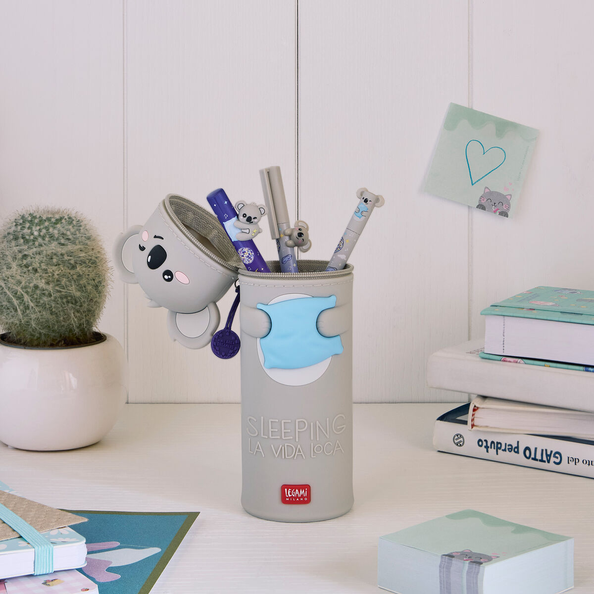 Trousse 2 en 1 en Silicone Koala « Sleeping la Vida Loca » - Kawaii