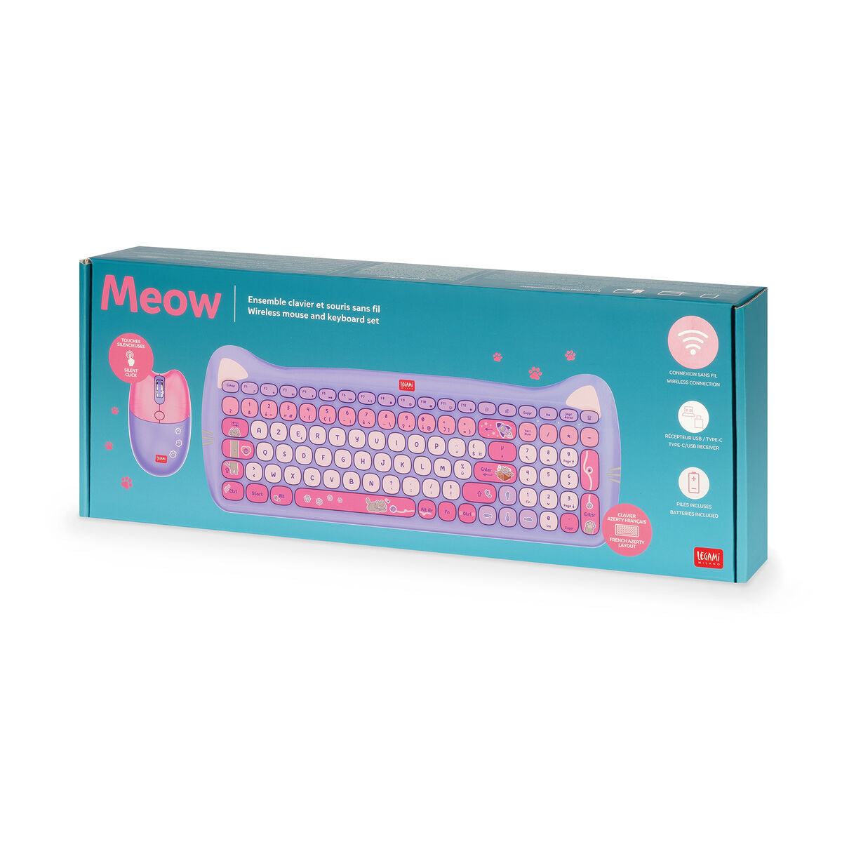 Ensemble Clavier et Souris Sans Fil - Meow