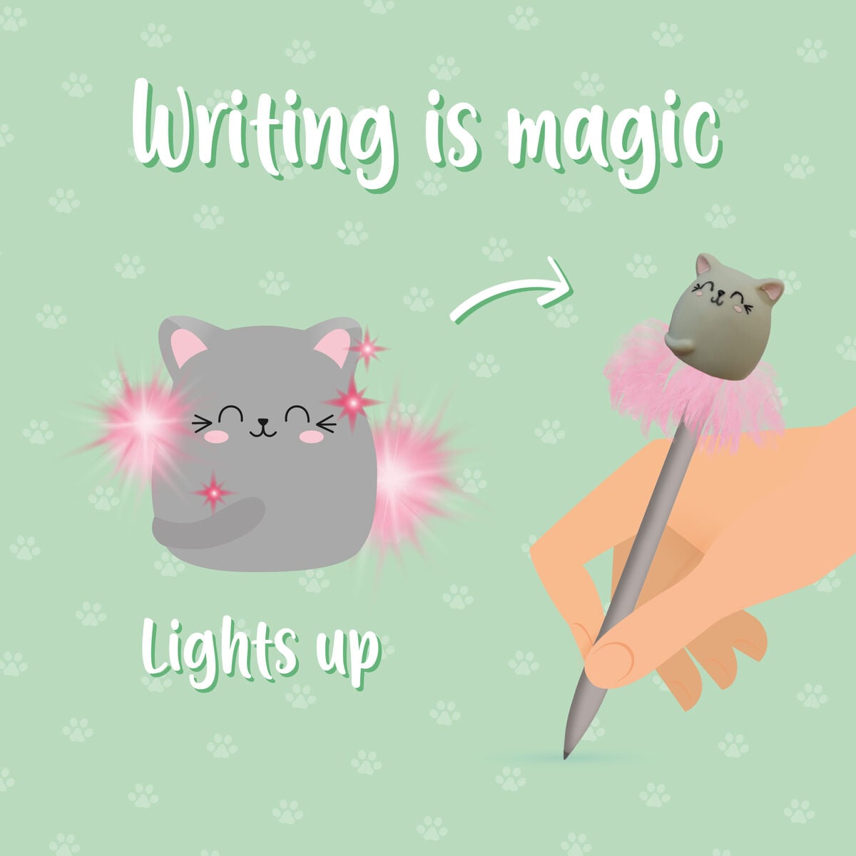 Stylo à Bille Lumineux - Kitty - Writing is Magic