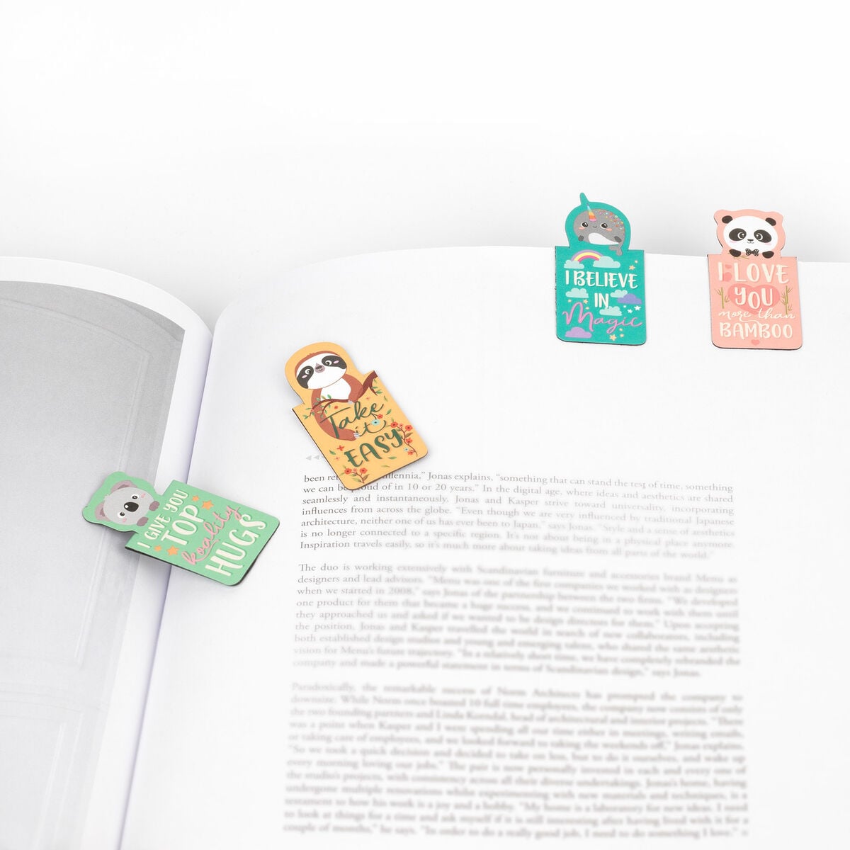 Set de 4 Marque-pages Magnétiques - Never Stop Reading