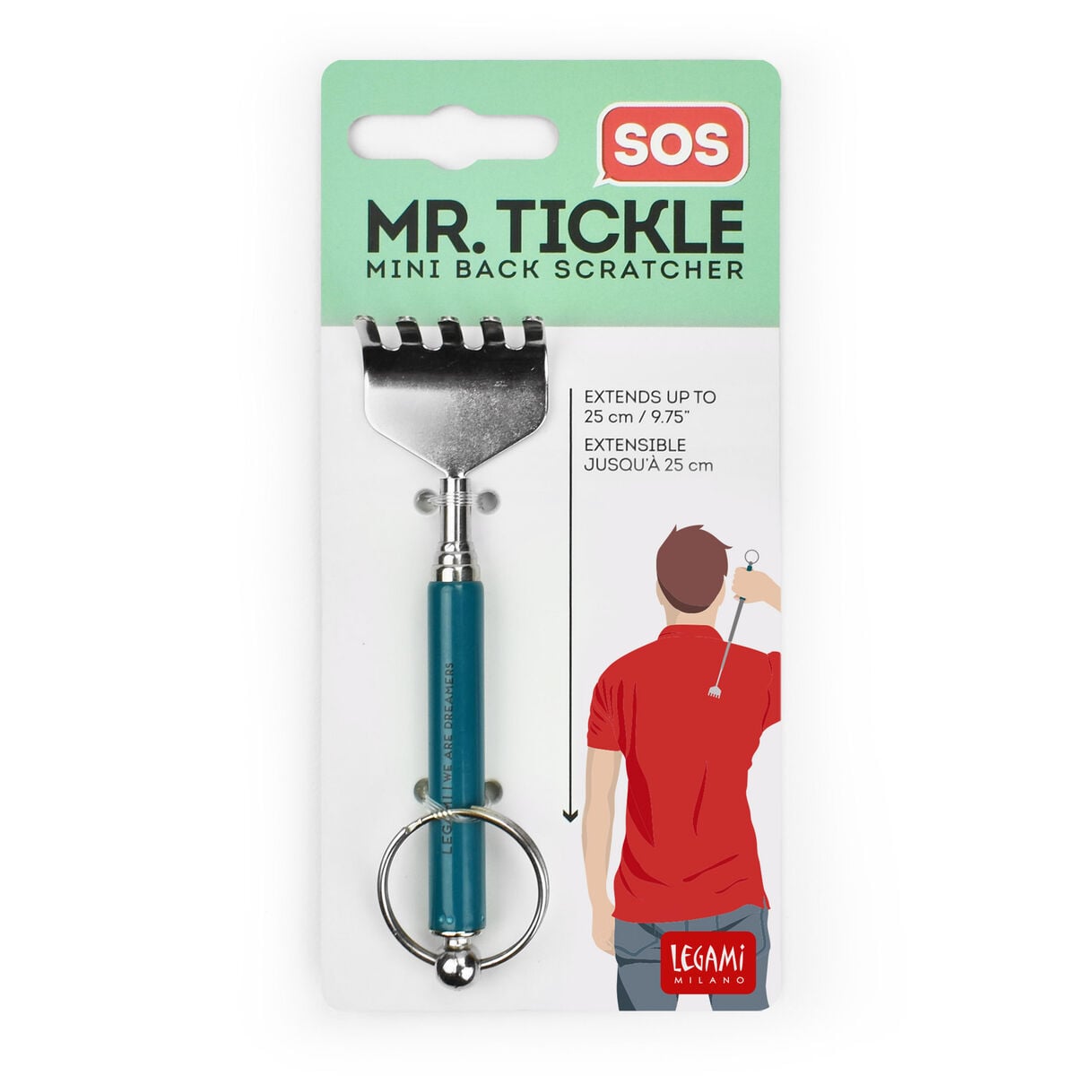 Mini Gratte-Dos avec Porte-clés - SOS Mr. Tickle