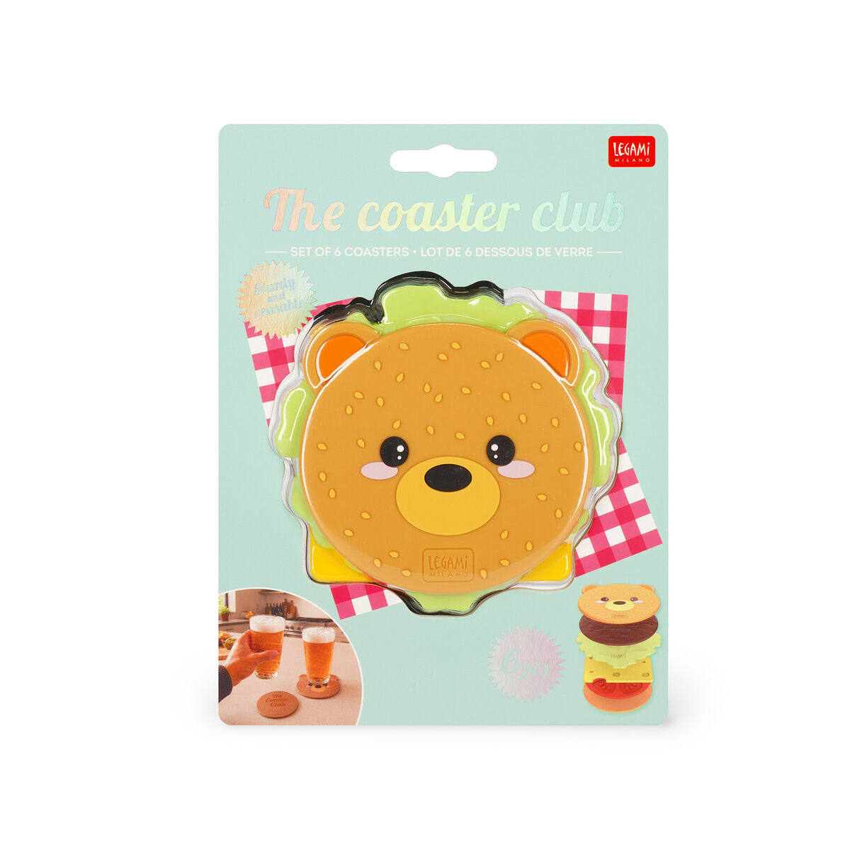 Set de 6 Dessous de verre - The Coaster Club - Teddy Bear