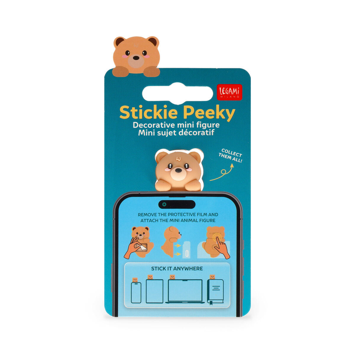 Sujet Décoratif Adhésif - Stickie Peeky - Teddy Bear