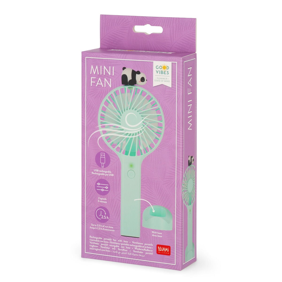 Ventilateur Portable Rechargeable Avec Base - Mini Fan