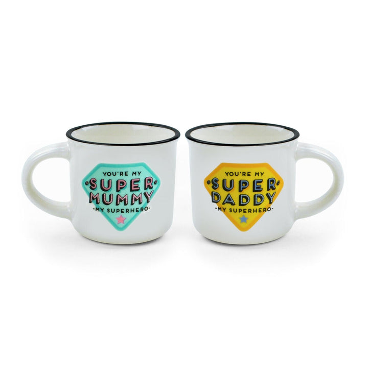 Set de 2 Tasses à Café - Super maman et Super papa - Espresso pour deux