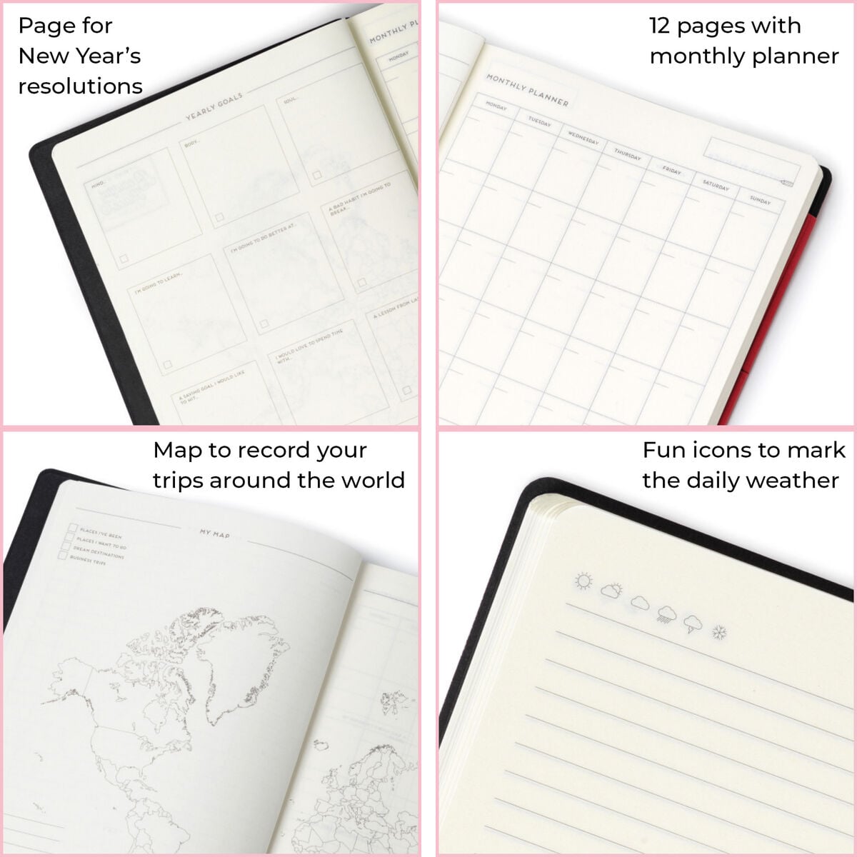 Carnet Pages Blanches avec Couverture Souple Unie - Red - My Notebook