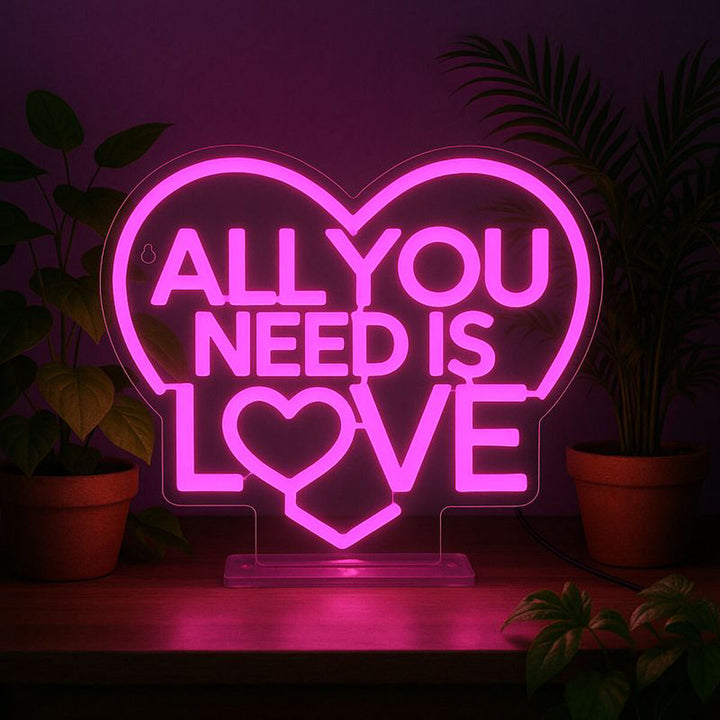 Lampe LED à Effet Néon - Tout ce dont vous avez besoin est l'amour - It ès un signe