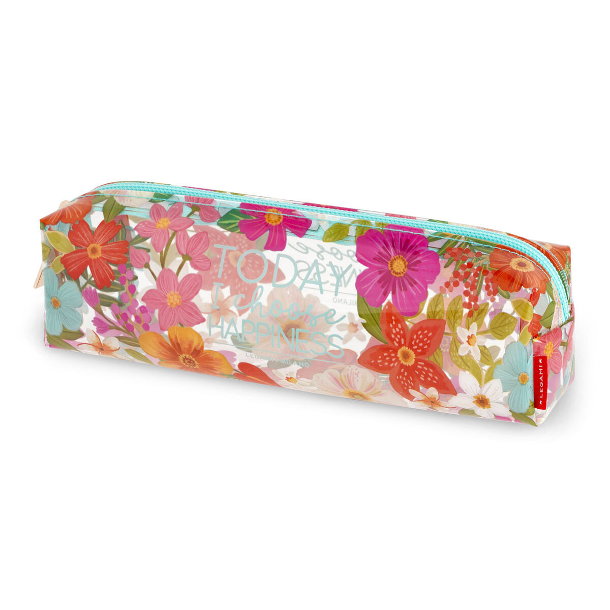 Trousse Transparente Souple Fleurs - Boîtier en crayon