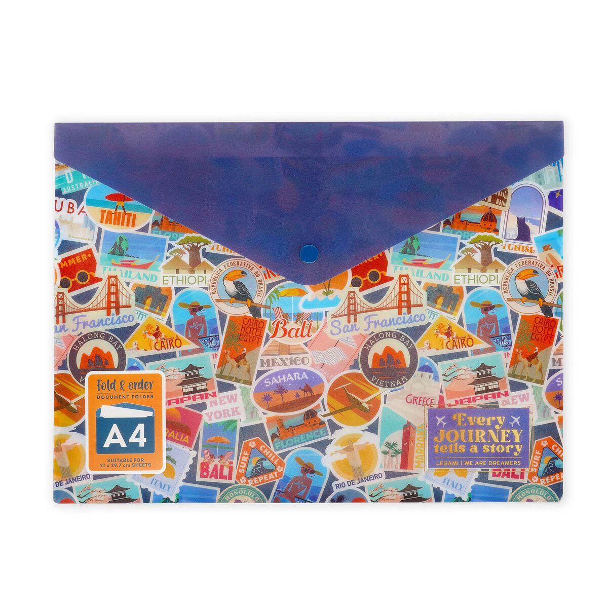 Petit Porte-documents - Pliage et commande - Stickers Voyage