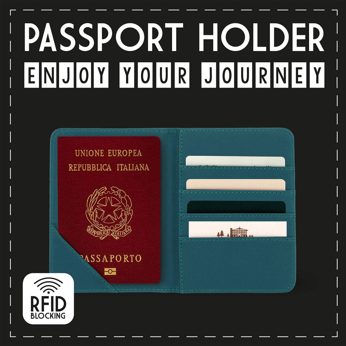 Porte-Passeport Petrol Blue - Passport Holder