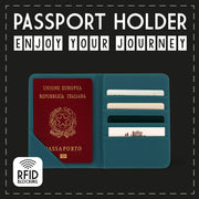 Porte-Passeport Petrol Blue - Passport Holder