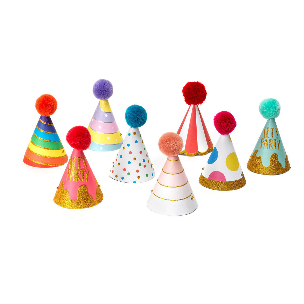 Set de 8 Chapeaux Festifs - La fête est en marche