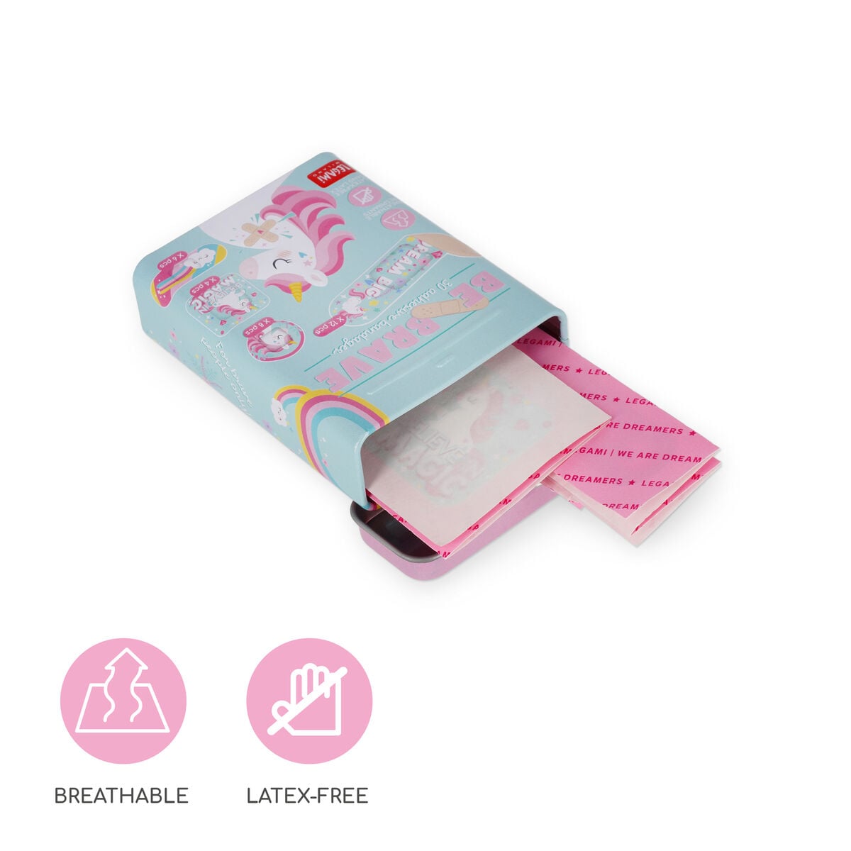 30 Pansements Imprimés Unicorn - Be Brave