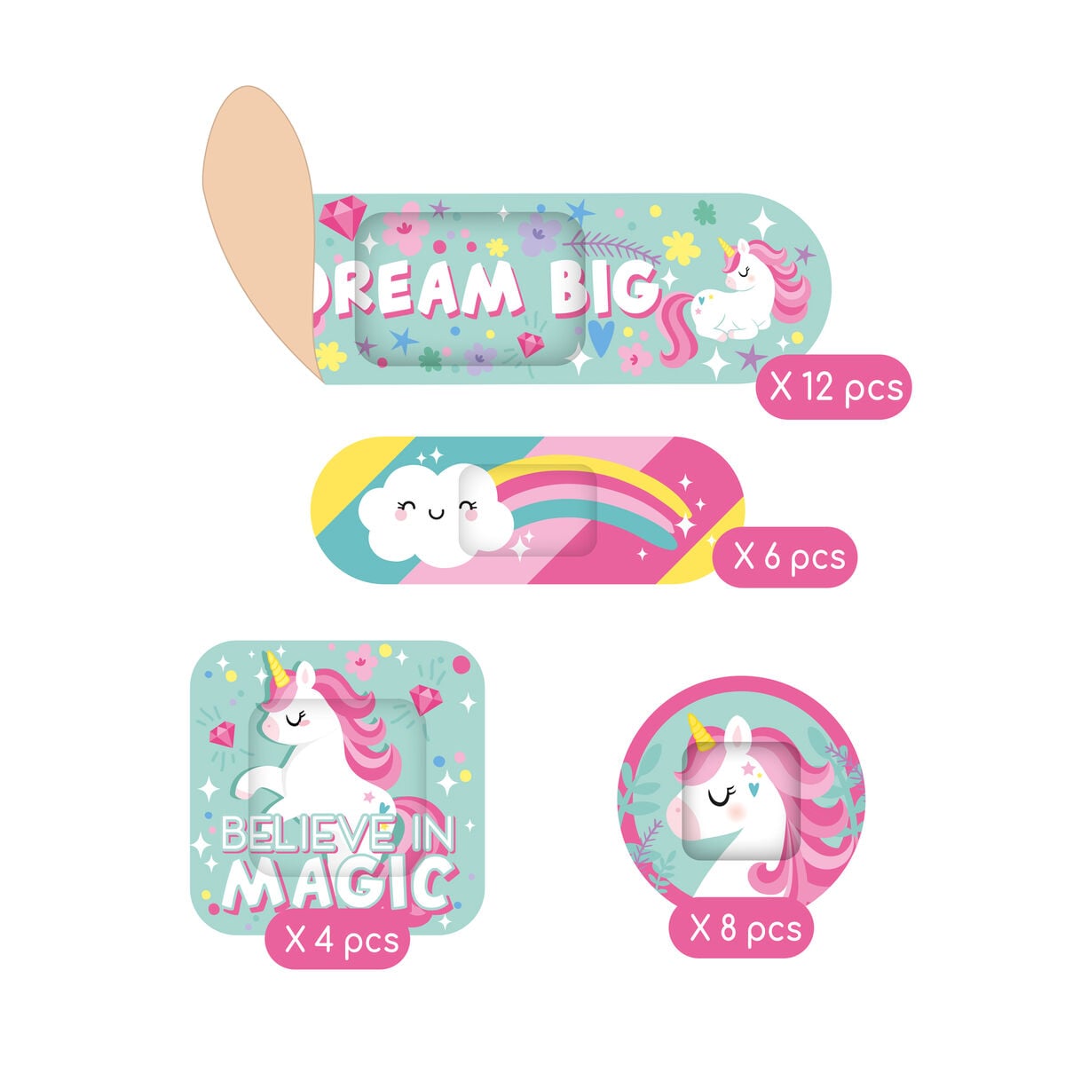 30 Pansements Imprimés Unicorn - Be Brave