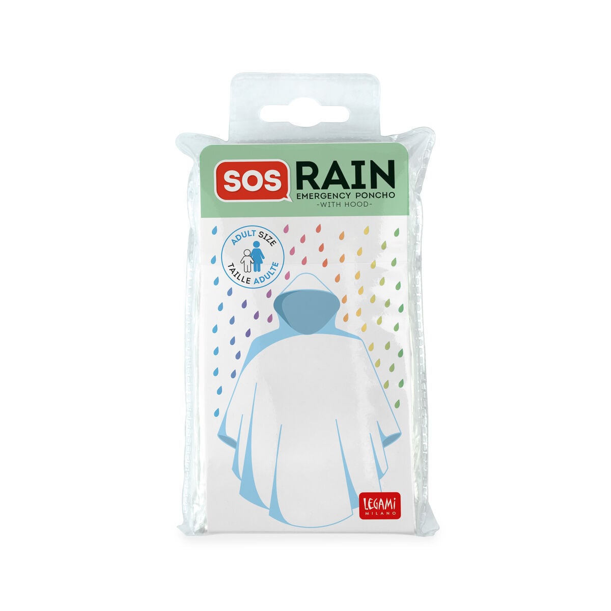 Poncho Imperméable pour Adultes - SOS Rain - Taille de l'adulte