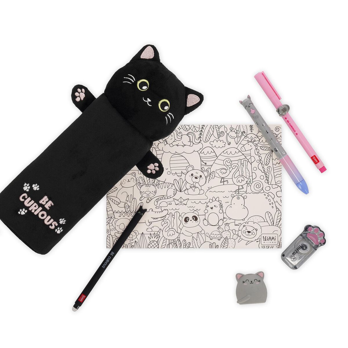 Trousse Feutrée Douce Kitty « Be Curious » - Super Soft!