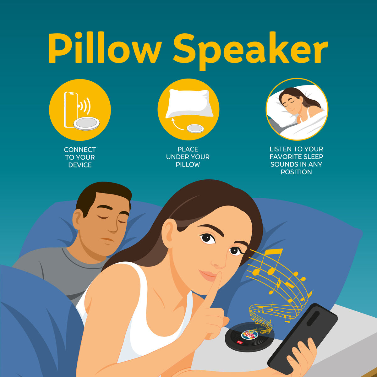 Enceinte Sans Fil pour Coussin - Sloth - Pillow Speaker