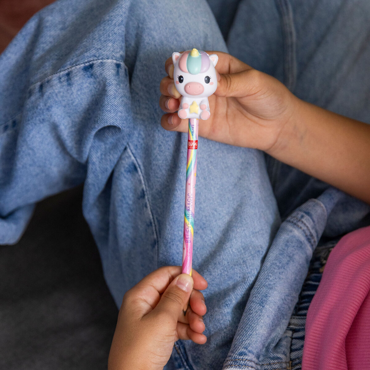 Crayon avec Anti-stress Unicorn « Believe In Magic » - Squeezies