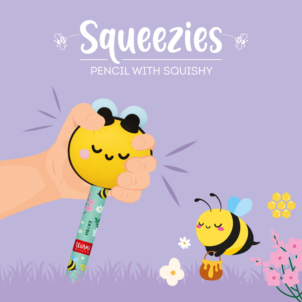 Crayon avec Anti-stress Bee « Bee Different » - Squeezies