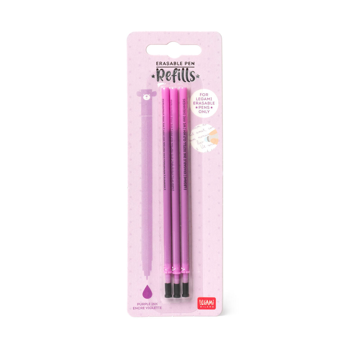Set de 3 Recharges pour Stylo Effaçable - Encre violette - Erasable Pen