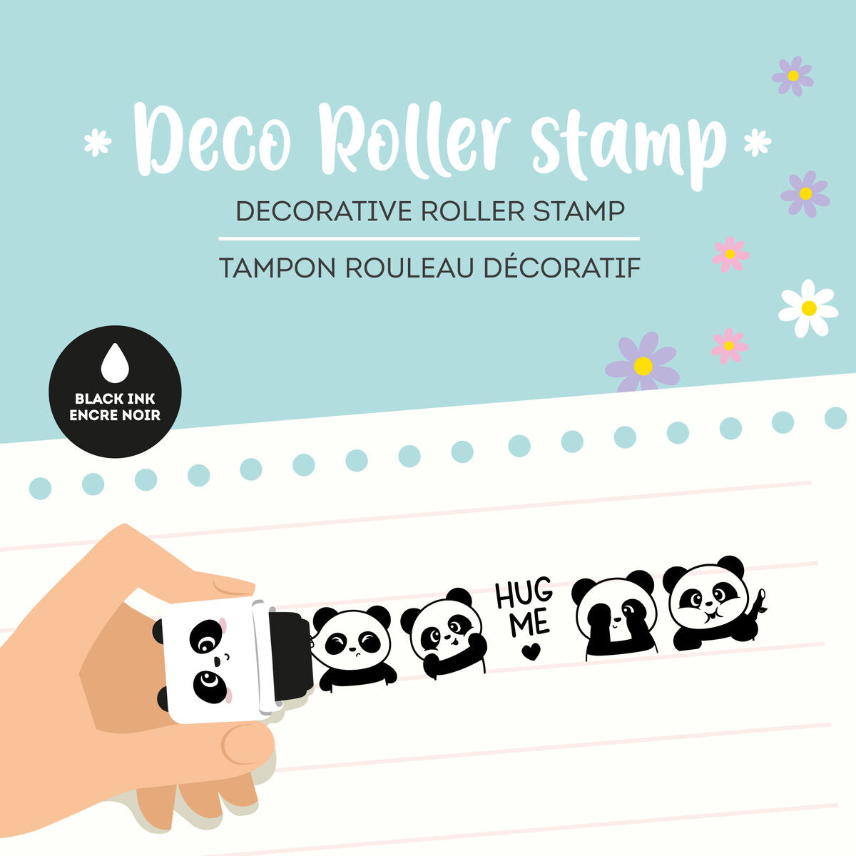 Tampon Rouleau Décoratif - Panda - Deco Roller Stamp