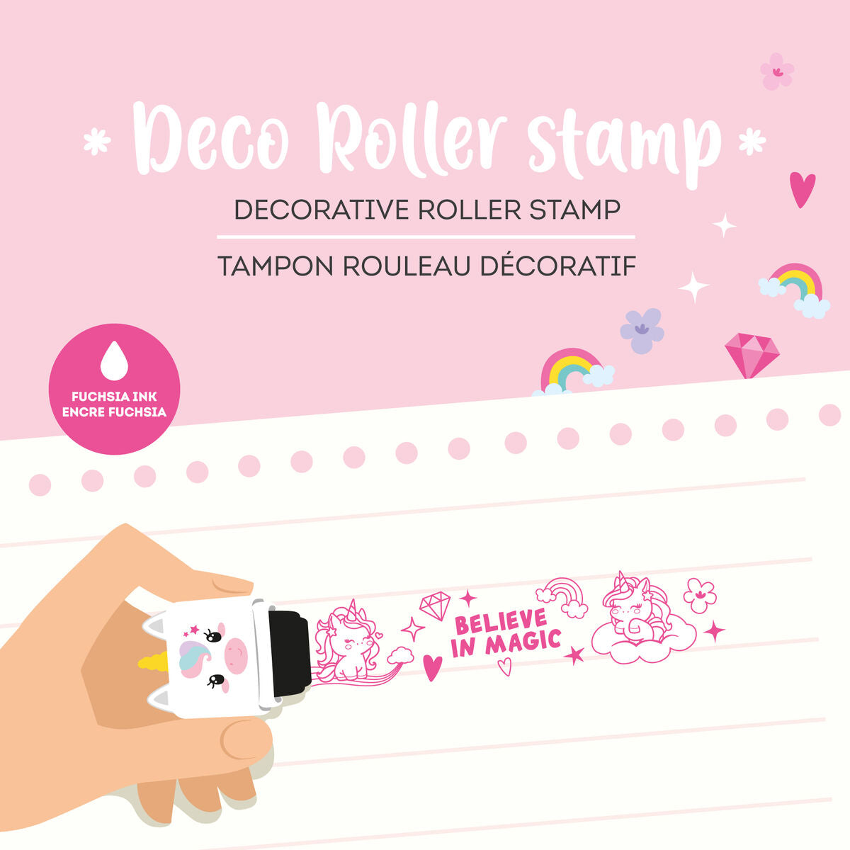 Tampon Rouleau Décoratif - Unicorn - Deco Roller Stamp