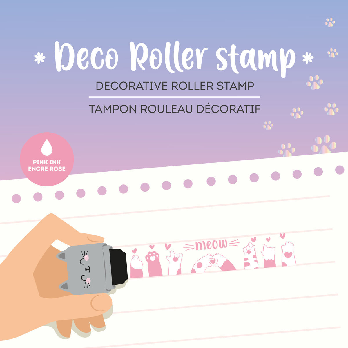 Tampon Rouleau Décoratif - Kitty - Deco Roller Stamp